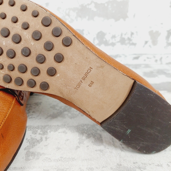 Tory Burch Classic Brown Leather Slip On Loafer B575 - Picture 9 of 10